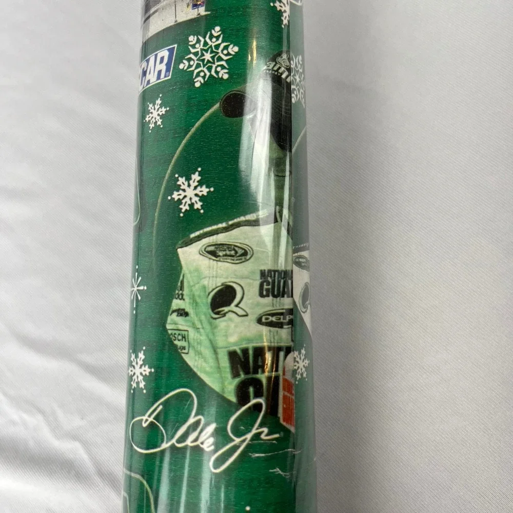 Y2K NASCAR Dale Earnhardt Jr. #88 Racecar Green Christmas‎ Wrapping Paper NWT